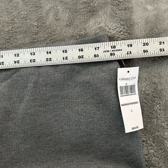 NWT Coldwater Creek Gray Straight Leg Pull On Ponte Knit Pants LARGE - Picture 4 of 6